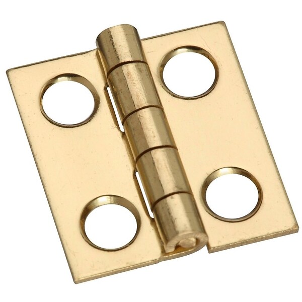 National Hardware Decorative Narrow Hinge, 3/4 in H Door Leaf, 0.02 in Thick Door Leaf, Brass, Solid Brass - N211-276