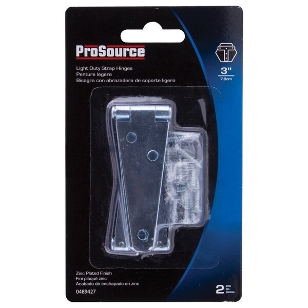 Prosource Strap Hinge, 1.4 mm Thick Leaf, Steel, 180 Range of Motion - LSH-Z03-C2PS