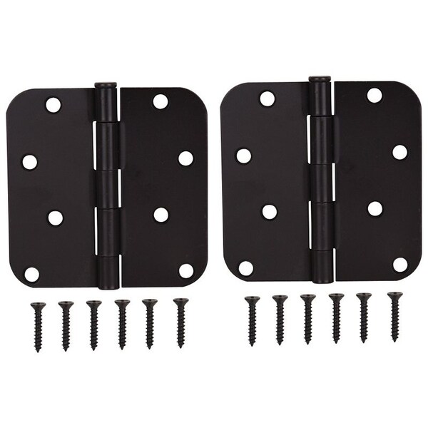 Prosource Door Hinge, Steel, Oil-Rubbed Bronze, Loose Pin, 180 deg Range of Motion, Screw Mounting - BH-402ORB-PS