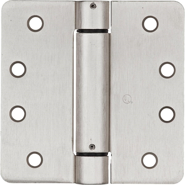 National 4 In. Satin Nickel 1/4 In. Radius Spring Door Hinge - N350868