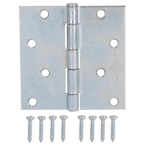 Prosource Utility Hinge, Steel, Zinc, Removable Pin, 180 deg Range of Motion, Full Mortise Mounting - LR-042-PS