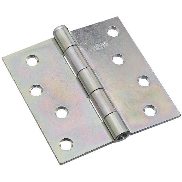 National 4 In. Square Zinc Plated Steel Broad Door Hinge - N195677