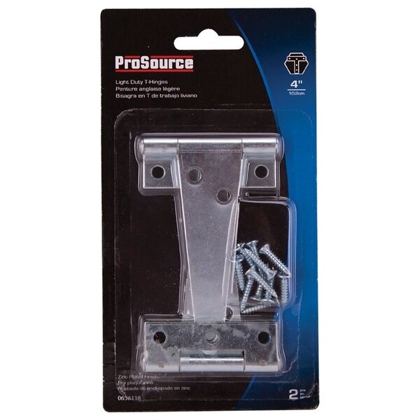 Prosource T-Hinge, Steel, Zinc, Fixed Pin, 180 deg Range of Motion, 26 Pair lb - LTH-Z04-C2PS