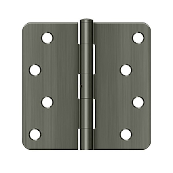 Deltana 4 x 4 x 1/4 Radius Hinge; Heavy Duty; Antique Nickel Finish - S44R4N15A