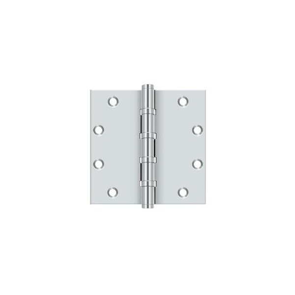 Deltana Bright Chrome Square Ball Bearing Hinge, Holes per Leaf: 4 - DSB55B26