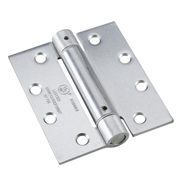 Richelieu 4 12inch 114 mm Full Mortise Adjustable Spring Hinge, Brushed Chrome - 5823BCB1