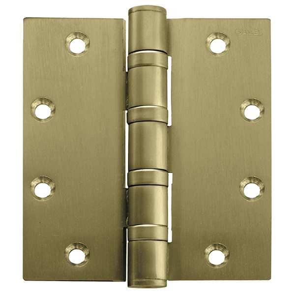 Best Door and Butt Hinge, Steel, Full Mortise Mounting, 2 1/4 in Leaf W x 5 in Leaf H, Bright Brass - FBB168 5X5 HW DOOR HINGE  3  STL