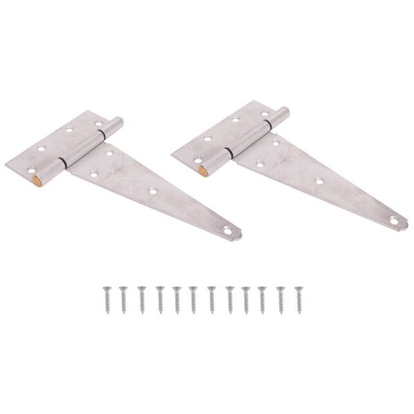 Prosource T-Hinge, Galvanized Steel, Galvanized Brass Pin, Fixed Pin, 180 deg Range of Motion - HTH-G08-C2PS