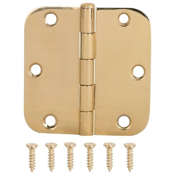 Prosource Door Hinge, Solid Brass, Brass, Loose Pin, 180 deg Range of Motion, Screw Mounting - BH-BR21B-PS