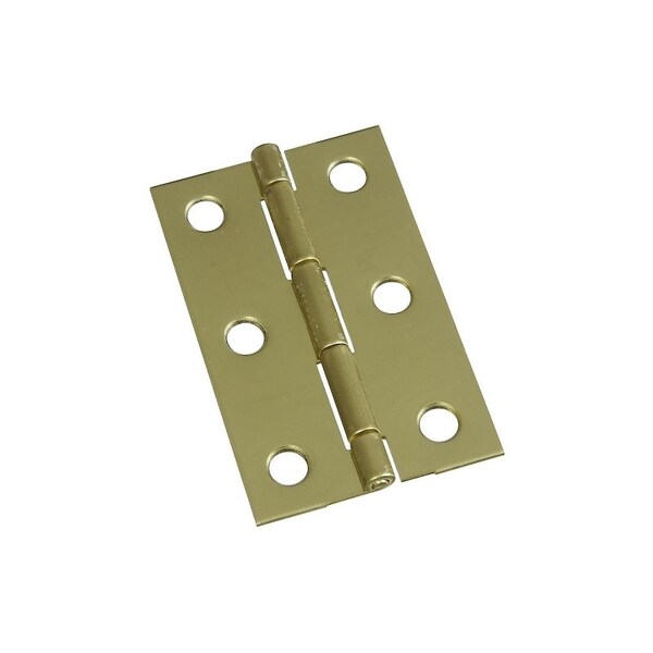 National Hardware Decorative Narrow Hinge, 2-1/2 in H Door Leaf, 0.05 in Thick Door Leaf, Brass, Solid Brass - N211-318