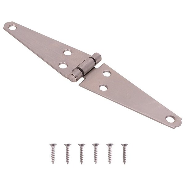 Prosource Strap Hinge, 2 mm Thick Leaf, Brushed Stainless Steel, 180 Range of Motion - HSH-S04-C1PS