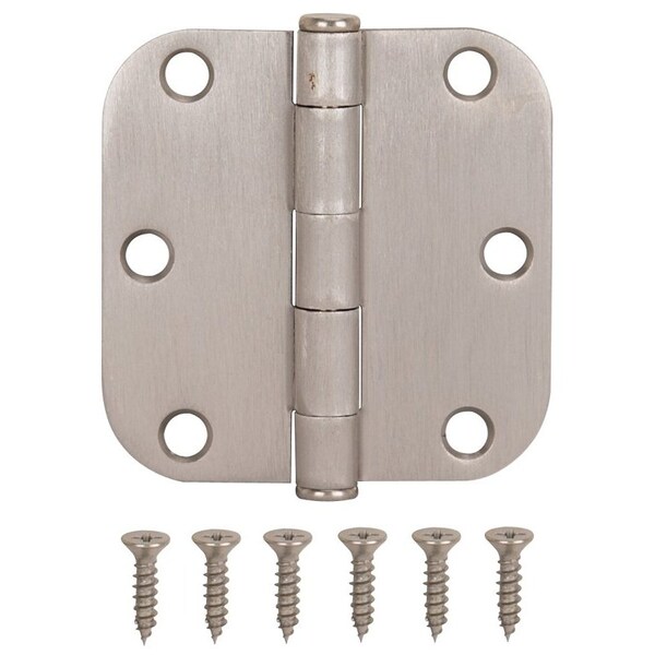 Prosource Door Hinge, Steel, Satin Nickel, Loose Pin, 180 deg Range of Motion, Screw Mounting - LR-702-PS