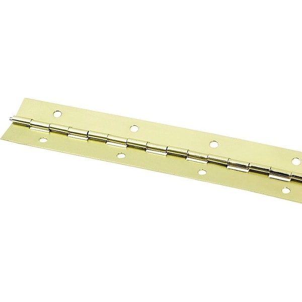 Prosource Continuous Hinge, 180 deg, Steel, Bright Brass, 1.5 in x 72 in - LR-031-PS