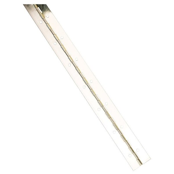 Prosource Continuous Hinge, 180 deg, Steel, Bright Nickel, 1.5 in x 30 in - LR-033-PS
