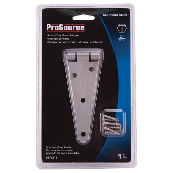 Prosource Strap Hinge, 2 mm Thick Leaf, Brushed Stainless Steel, 180 Range of Motion - HSH-S06-C1PS