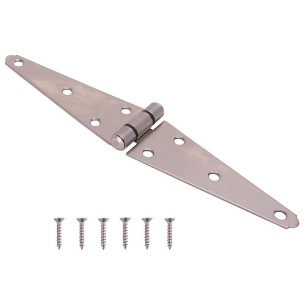 Prosource Strap Hinge, 2 mm Thick Leaf, Brushed Stainless Steel, 180 Range of Motion - HSH-S06-C1PS