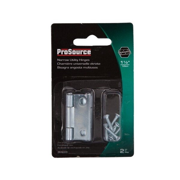 Prosource Utility Hinge, Steel, Zinc, Removable Pin, 180 deg Range of Motion, Full Mortise Mounting - LR-053-PS
