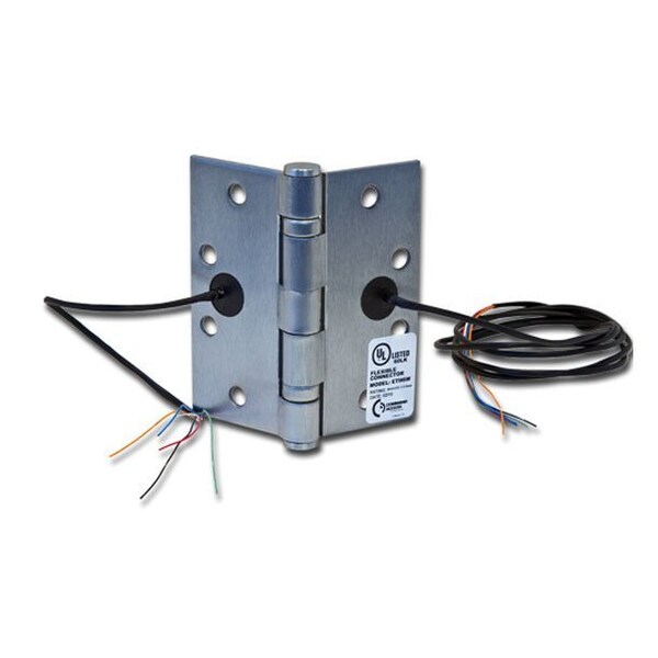 Command Access 4-1/2" x 4-1/2" Electric 4 Wire BB1279 Steel Base Hinge US26D Satin Chrome Finish - ETH4W4545626BB79