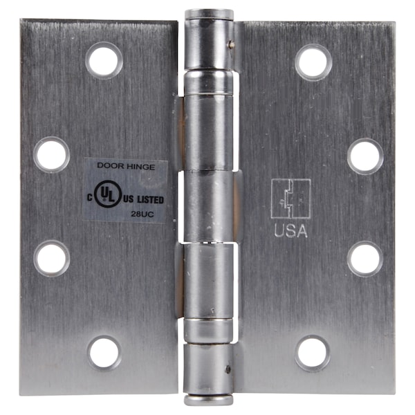 Hager Full Mortise Butt Hinge, 4-1/2" x 4-1/2", 26D, NRP, 8-28GA Wires, WMS - BB1279 4-1/2X4-1/2 26D ETW8