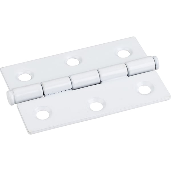 Hardware Resources White 2-1/2"x1-11/16"  Single Full Swaged Butt Hinge - 33528WH