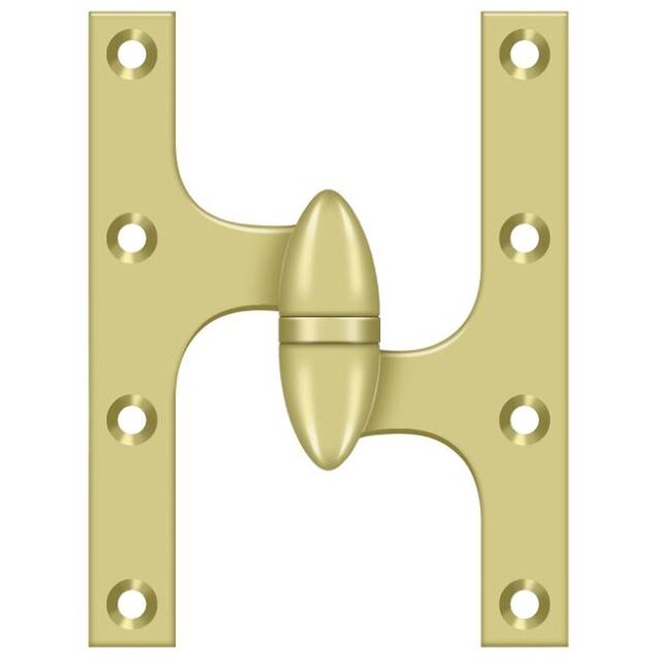 Deltana Bright Brass Door and Butt Hinge - OK6050B3-R