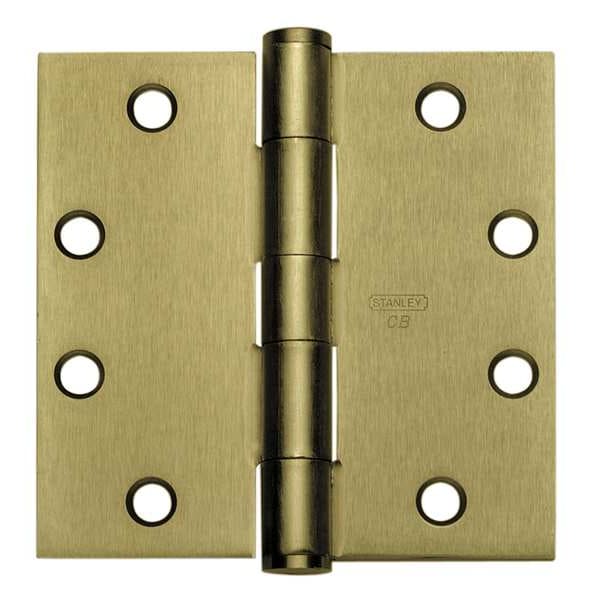 Best Door and Butt Hinge, Steel, Full Mortise Mounting, 2 in Leaf W x 4 1/2 in Leaf H, Bright Brass - CB179 4 5X4 5 FM STDWT DOOR HINGE 3  STL