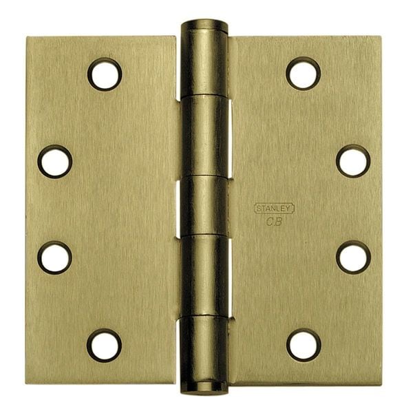Best Door and Butt Hinge, Steel, Full Mortise Mounting, 2 in Leaf W x 4 1/2 in Leaf H, Bright Brass - CB179 4 5X4 5 FM STDWT DOOR HINGE 3  STL