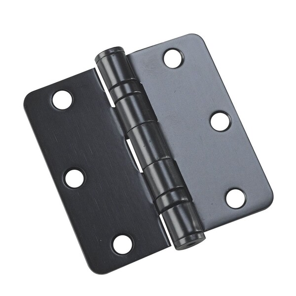 Richelieu 2Pack 3 12inch 89 mm Full Mortise Ball Bearing Butt Hinge, Black - 42821FBB