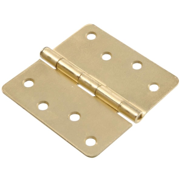 Ornatus Outdoors Carded Round Full Mortise Hinges, Satin Brass, 0.25 x 4 in. - OR1648146