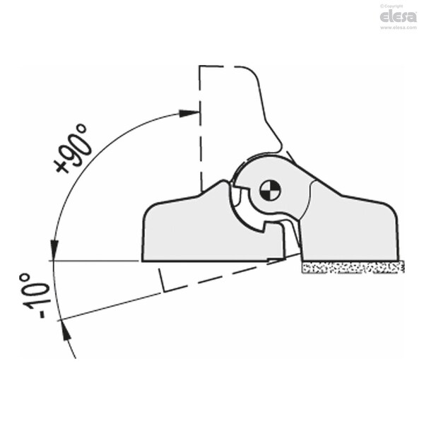 Elesa Hinges with detent position at 90 deg, CFA.49-F-B-M6 - CFA-F