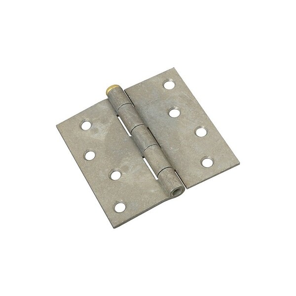 National Hardware Broad Hinge, 4 in H Frame Leaf, Steel, Galvanized, Full-Mortise Mounting, 70 lb - N235-457