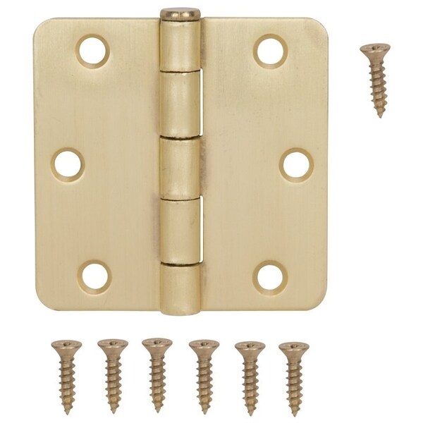 Prosource Door Hinge, Steel, Satin Brass, Loose Pin, 180 deg Range of Motion, Screw Mounting - BH-BR01-PS