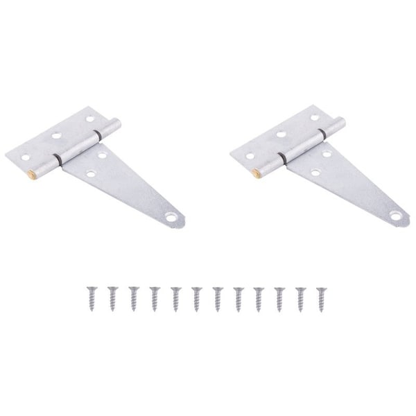 Prosource T-Hinge, Galvanized Steel, Galvanized Brass Pin, Fixed Pin, 180 deg Range of Motion, 46 Pair lb - HTH-G04-C2PS