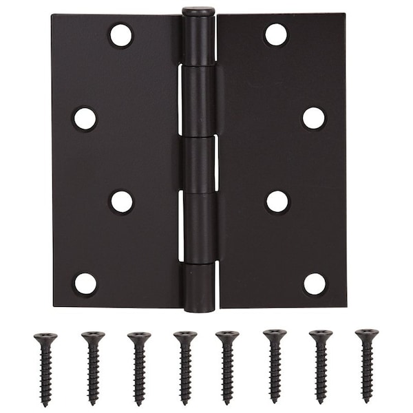 Prosource Square Corner Door Hinge, Steel, Oil-Rubbed Bronze, Loose Pin, 180 deg Range of Motion - 20339ORX