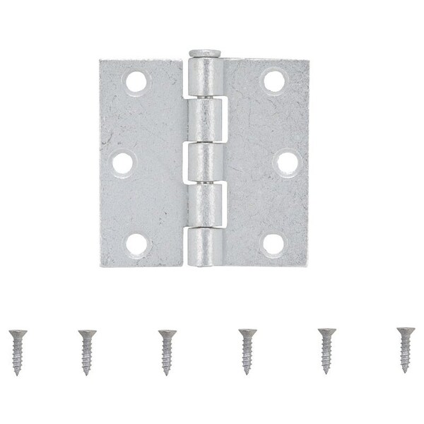 Prosource Utility Hinge, Steel, Zinc, Removable Pin, 180 deg Range of Motion, Full Mortise Mounting - LR-043-PS