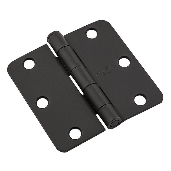 National & Spectrum 3 x 0.25 in. Radius Door Hinge, Black - 109625
