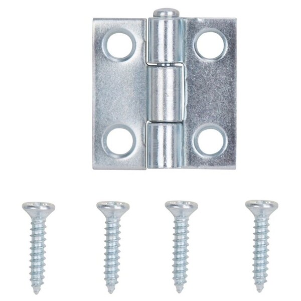 Prosource Utility Hinge, Steel, Zinc, Removable Pin, 180 deg Range of Motion, Full Mortise Mounting - LR-052-PS