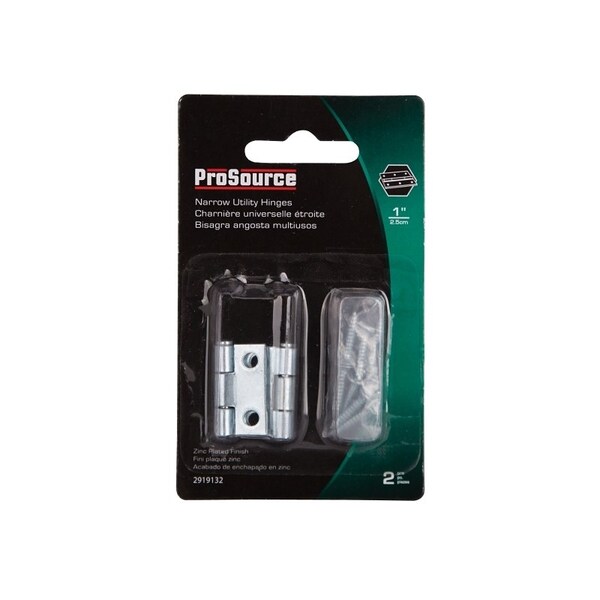 Prosource Utility Hinge, Steel, Zinc, Removable Pin, 180 deg Range of Motion, Full Mortise Mounting - LR-052-PS
