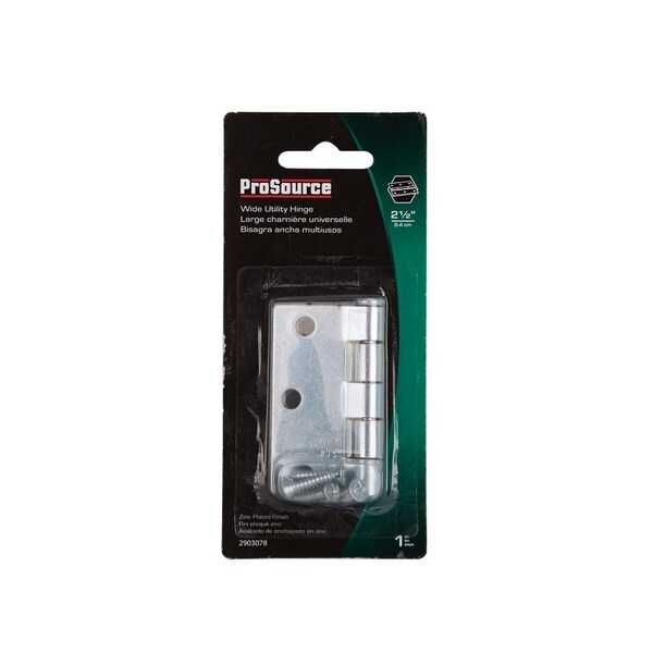 Prosource Utility Hinge, Steel, Zinc, Removable Pin, 180 deg Range of Motion, Full Mortise Mounting - LR-039-PS