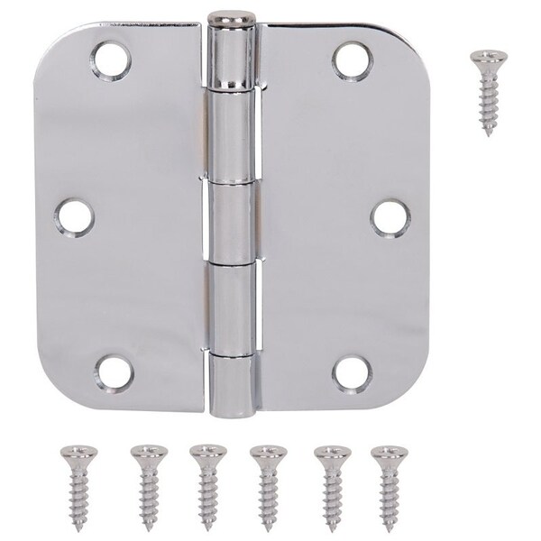 Prosource Door Hinge, Steel, Chrome, Loose Pin, 180 deg Range of Motion, Screw Mounting - BH-102CH-PS