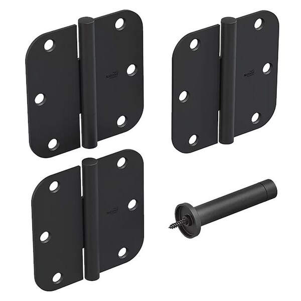 National Hardware Door Update Hardware Kit, Aluminum/Steel, Matte Black - N900-007