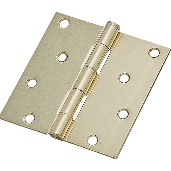 Prosource Square Corner Door Hinge, Steel, Polished Brass, Loose Pin, 180 deg Range of Motion - 20339BBX