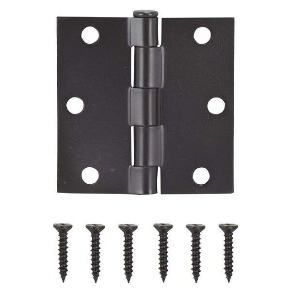 Prosource Square Corner Door Hinge, Steel, Oil-Rubbed Bronze, Loose Pin, 180 deg Range of Motion - LR-706-PS