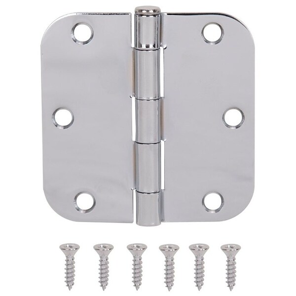 Prosource Door Hinge, Steel, Chrome, Loose Pin, 180 deg Range of Motion, Screw Mounting - 20347BCX