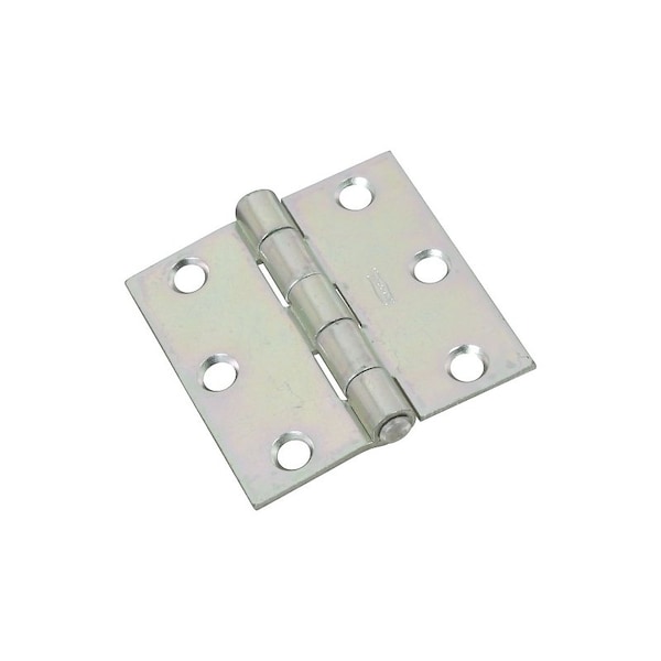 National Hardware Utility Hinge, 2-1/2 in W Frame Leaf, 0.09 in Thick Frame Leaf, Cold Rolled Steel, Zinc - N261-636