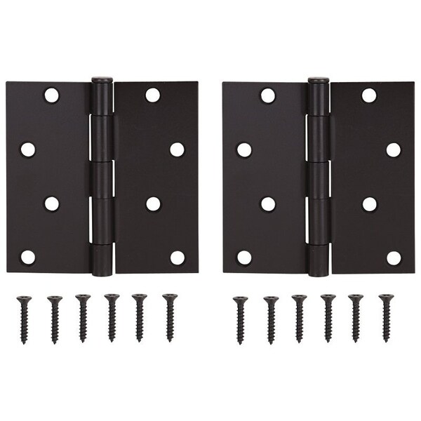 Prosource Square Corner Door Hinge, Steel, Oil-Rubbed Bronze, Loose Pin, 180 deg Range of Motion - BH-502ORB-PS
