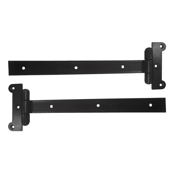 Nuvo Iron Strap Hinge, Steel, Black, Galvanized/Powder-Coated Satin, Screw Mounting - SH12BLK