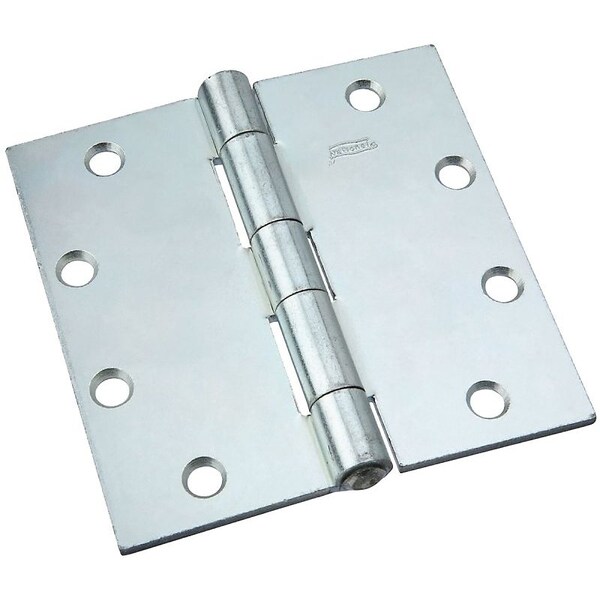 National Hardware Utility Hinge, 5 in W Frame Leaf, 0.15 in Thick Frame Leaf, Steel, Zinc, Riveted Pin, 110 lb - N140-822