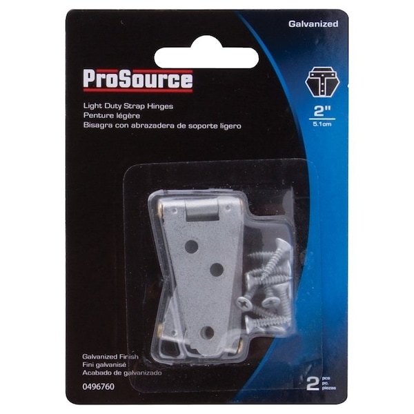 Prosource Strap Hinge, 1.2 mm Thick Leaf, Steel, 180 Range of Motion - LSH-G02-C2PS