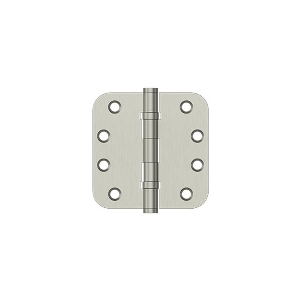 Deltana 4 x 4 x 5/8 Radius Ball Bearing Hinge; Satin Nickel Finish - DSB4R5B15
